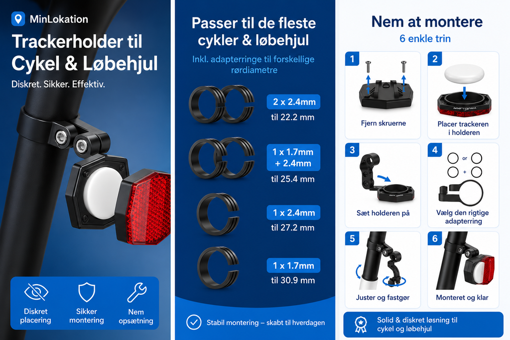 Smart Tracker til cykel & løbehjul med skjult montering